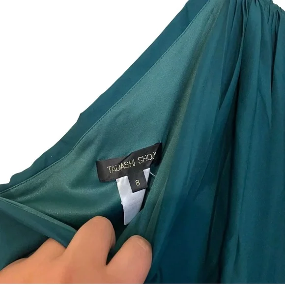 Stunning deep emerald green Tadeshi Shoji dress - Picture 5 of 9